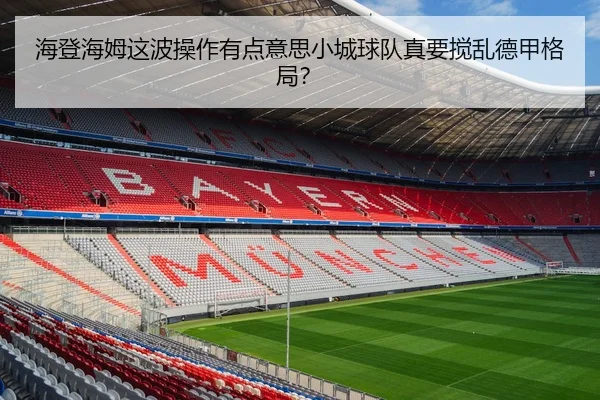 海登海姆这波操作有点意思小城球队真要搅乱德甲格局？